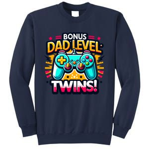 Dad Level: Twins! Funny And Playful Typography Twin Dad Sweatshirt