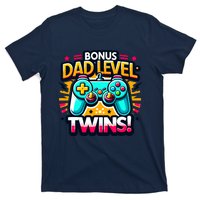 Dad Level: Twins! Funny And Playful Typography Twin Dad T-Shirt