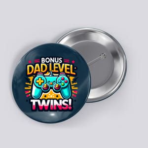 Dad Level: Twins! Funny And Playful Typography Twin Dad Button