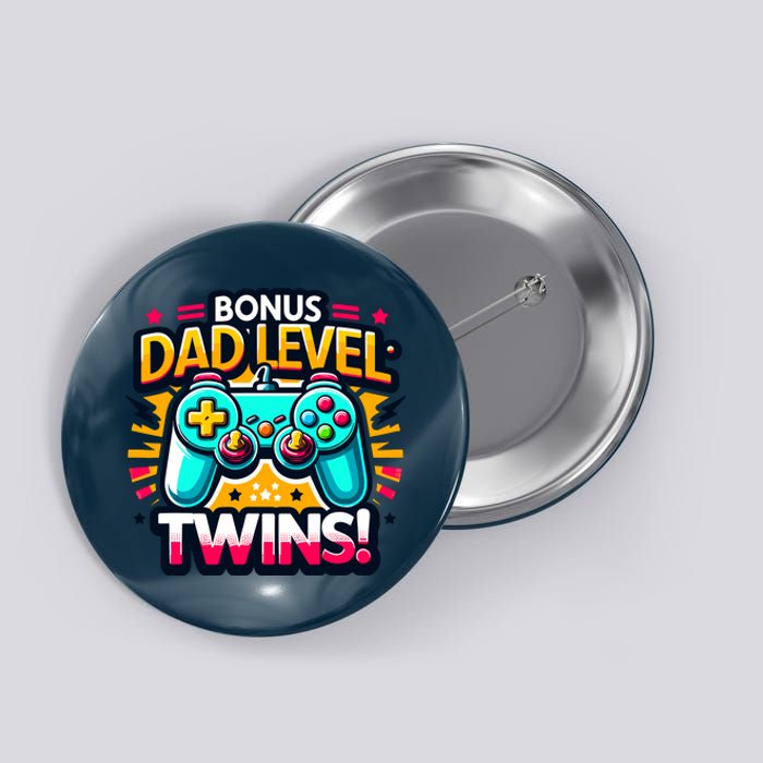 Dad Level: Twins! Funny And Playful Typography Twin Dad Button