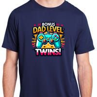 Dad Level: Twins! Funny And Playful Typography Twin Dad Adult ChromaSoft Performance T-Shirt