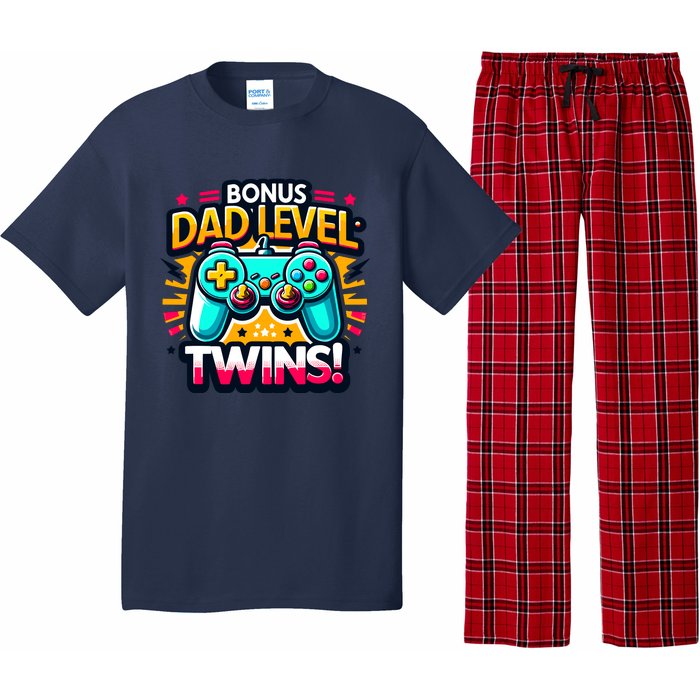 Dad Level: Twins! Funny And Playful Typography Twin Dad Pajama Set