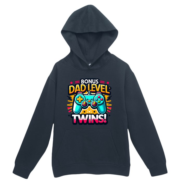 Dad Level: Twins! Funny And Playful Typography Twin Dad Urban Pullover Hoodie