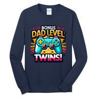 Dad Level: Twins! Funny And Playful Typography Twin Dad Tall Long Sleeve T-Shirt