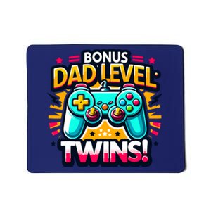 Dad Level: Twins! Funny And Playful Typography Twin Dad Mousepad