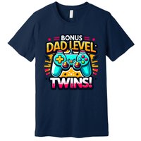 Dad Level: Twins! Funny And Playful Typography Twin Dad Premium T-Shirt