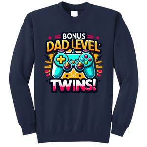 Dad Level: Twins! Funny And Playful Typography Twin Dad Tall Sweatshirt