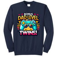 Dad Level: Twins! Funny And Playful Typography Twin Dad Tall Sweatshirt