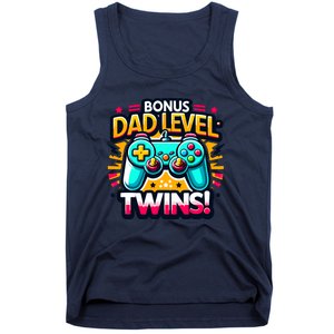 Dad Level: Twins! Funny And Playful Typography Twin Dad Tank Top