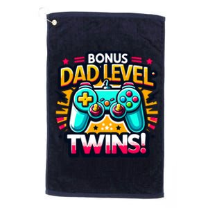 Dad Level: Twins! Funny And Playful Typography Twin Dad Platinum Collection Golf Towel