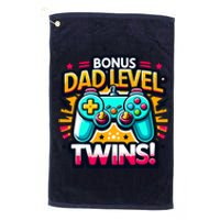 Dad Level: Twins! Funny And Playful Typography Twin Dad Platinum Collection Golf Towel