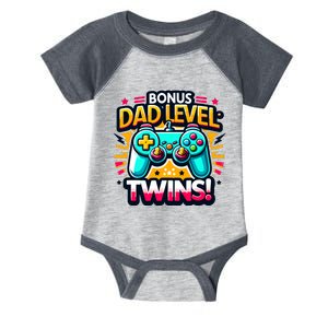 Dad Level: Twins! Funny And Playful Typography Twin Dad Infant Baby Jersey Bodysuit