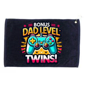 Dad Level: Twins! Funny And Playful Typography Twin Dad Grommeted Golf Towel