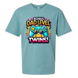 Dad Level: Twins! Funny And Playful Typography Twin Dad Sueded Cloud Jersey T-Shirt