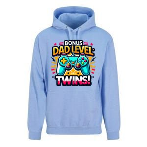 Dad Level: Twins! Funny And Playful Typography Twin Dad Unisex Surf Hoodie