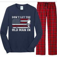 DonT Let The Old Man In Vintage American Flag Long Sleeve Pajama Set