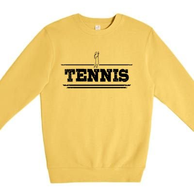 Distressed Look Tennis Gift For Tennis Players Gift Premium Crewneck Sweatshirt