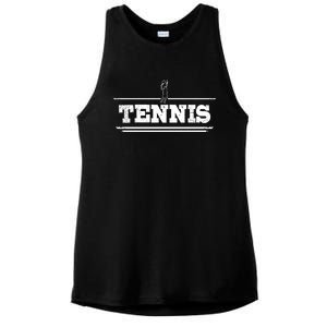 Distressed Look Tennis Gift For Tennis Players Gift Ladies PosiCharge Tri-Blend Wicking Tank