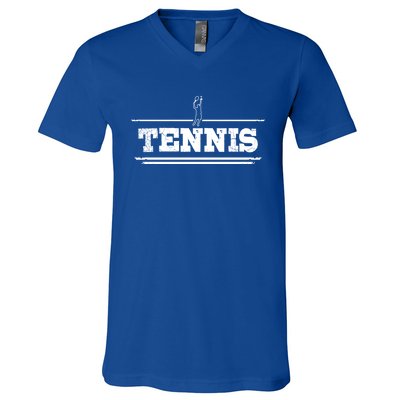 Distressed Look Tennis Gift For Tennis Players Gift V-Neck T-Shirt