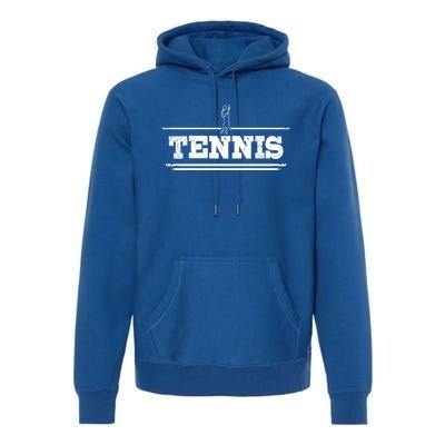 Distressed Look Tennis Gift For Tennis Players Gift Premium Hoodie