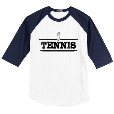 Distressed Look Tennis Gift For Tennis Players Gift Baseball Sleeve Shirt