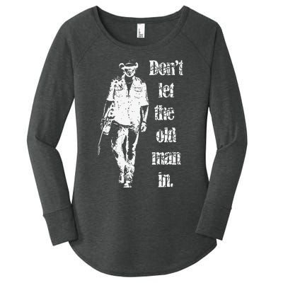 DonT Let The Old Man In Vintage Walking With A Guitar Women's Perfect Tri Tunic Long Sleeve Shirt