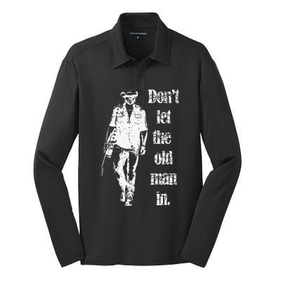 DonT Let The Old Man In Vintage Walking With A Guitar Silk Touch Performance Long Sleeve Polo