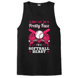 DonT Let The Pretty Face Fool You Softball Beauty Girl PosiCharge Competitor Tank