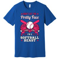 DonT Let The Pretty Face Fool You Softball Beauty Girl Premium T-Shirt