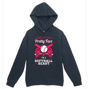 DonT Let The Pretty Face Fool You Softball Beauty Girl Urban Pullover Hoodie