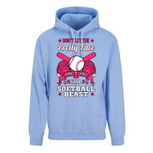 DonT Let The Pretty Face Fool You Softball Beauty Girl Unisex Surf Hoodie