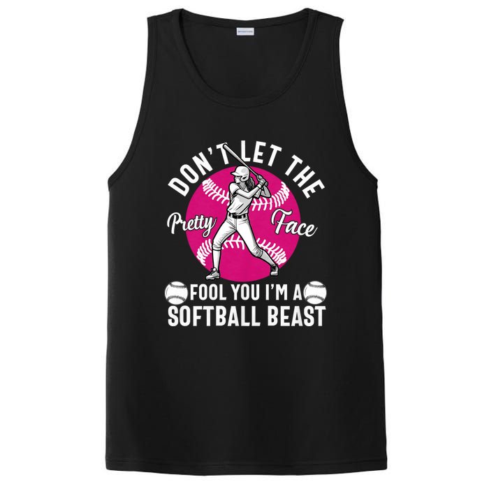 DonT Let The Pretty Face Fool You IM A Softball Beast Girl PosiCharge Competitor Tank