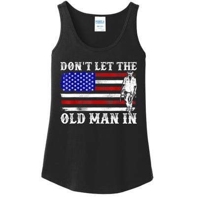 DonT Let The Old Man In Vintage American Flag Ladies Essential Tank