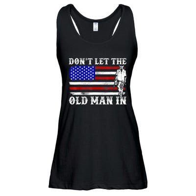 DonT Let The Old Man In Vintage American Flag Ladies Essential Flowy Tank