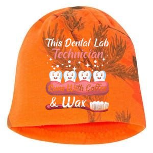 Dental Lab Technician Runs With Coffee And Wax Dental Lab Kati - Camo Knit Beanie