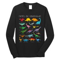 Dinosaur Lover Types Of Dinosaurs Different Dinosaurs Long Sleeve Shirt