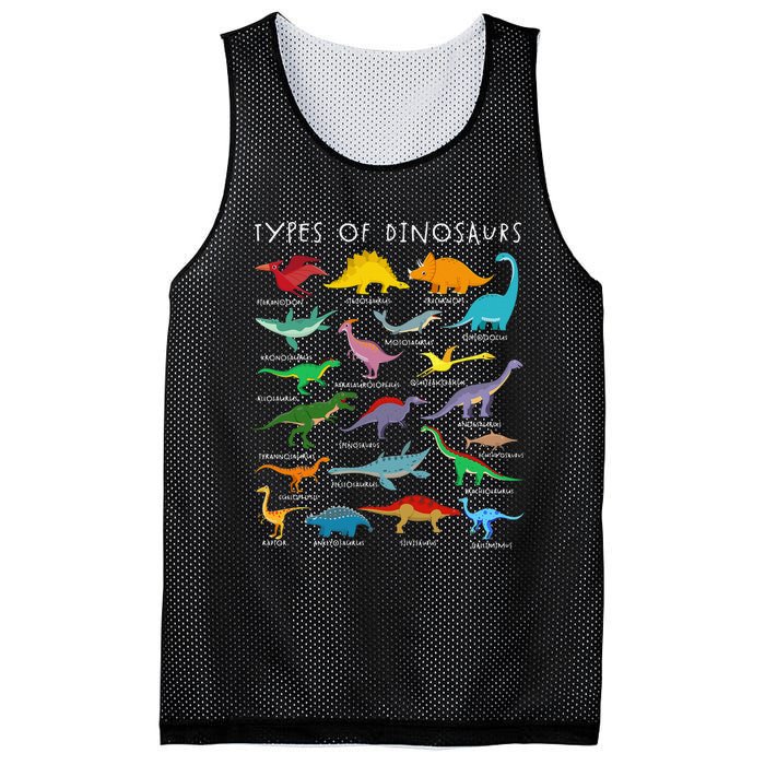 Dinosaur Lover Types Of Dinosaurs Different Dinosaurs Mesh Reversible Basketball Jersey Tank