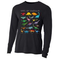 Dinosaur Lover Types Of Dinosaurs Different Dinosaurs Cooling Performance Long Sleeve Crew