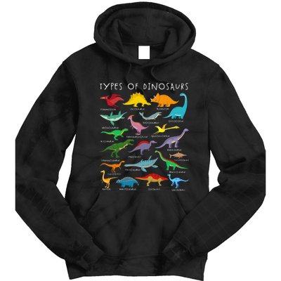 Dinosaur Lover Types Of Dinosaurs Different Dinosaurs Tie Dye Hoodie