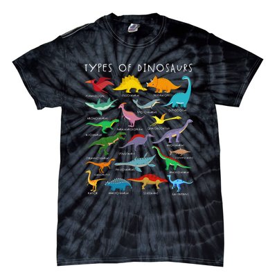 Dinosaur Lover Types Of Dinosaurs Different Dinosaurs Tie-Dye T-Shirt