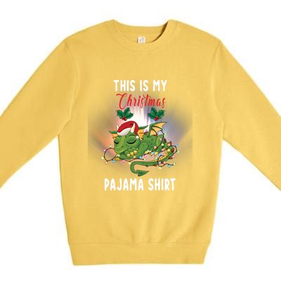 Dragon Lovers This Is My Christmas Pajama Great Gift Santa Dragon Meaningful Gif Premium Crewneck Sweatshirt