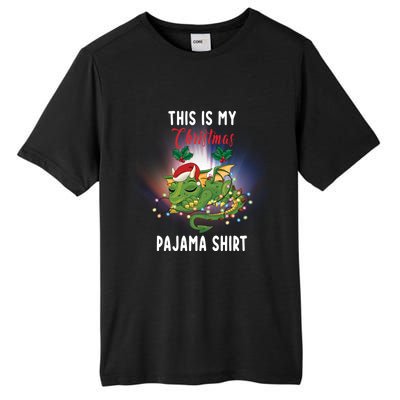 Dragon Lovers This Is My Christmas Pajama Great Gift Santa Dragon Meaningful Gif Tall Fusion ChromaSoft Performance T-Shirt