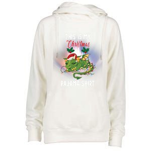 Dragon Lovers This Is My Christmas Pajama Great Gift Santa Dragon Meaningful Gif Womens Funnel Neck Pullover Hood