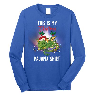 Dragon Lovers This Is My Christmas Pajama Great Gift Santa Dragon Meaningful Gif Long Sleeve Shirt