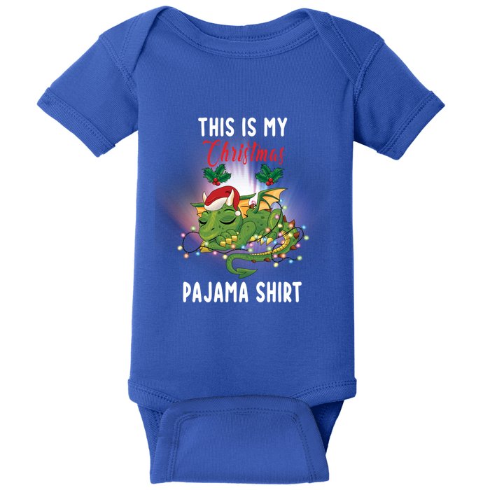 Dragon Lovers This Is My Christmas Pajama Great Gift Santa Dragon Meaningful Gif Baby Bodysuit