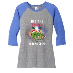 Dragon Lovers This Is My Christmas Pajama Great Gift Santa Dragon Meaningful Gif Women's Tri-Blend 3/4-Sleeve Raglan Shirt