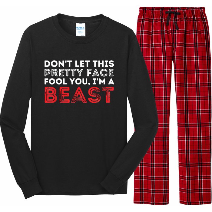 Dont Let This Pretty Face Fool You Wrestling Wrestler Long Sleeve Pajama Set