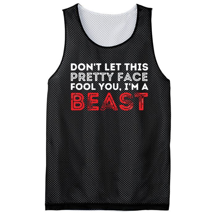 Dont Let This Pretty Face Fool You Wrestling Wrestler Mesh Reversible Basketball Jersey Tank