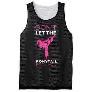 Dont Let The Ponytail Fool You Funny For Karate Girl Mesh Reversible Basketball Jersey Tank