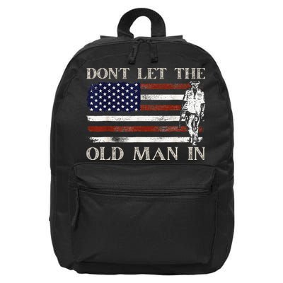 DON'T LET THE OLD MAN IN Vintage American flag 16 in Basic Backpack